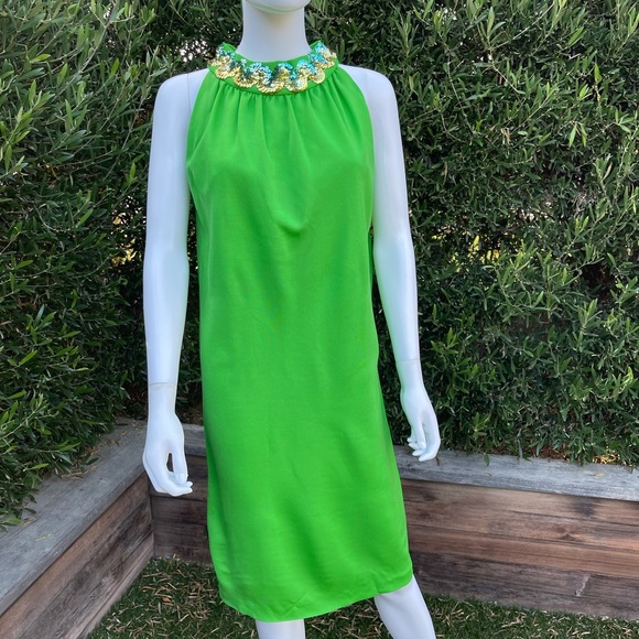 Vintage Young Edwardian By Arpeja Green Tank Cocktail Dress - Picture 3 of 9